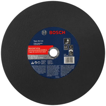 14 In. 3/32 In. 1 In. Arbor Type 1A (ISO 41) 36 Grit Metal Stud/Stainless Cutting Bonded Abrasive Wheel_CWCS1M14SC_Hero