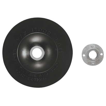 5 In. Angle Grinder Accessory Rubber Backing Pad with Lock Nut