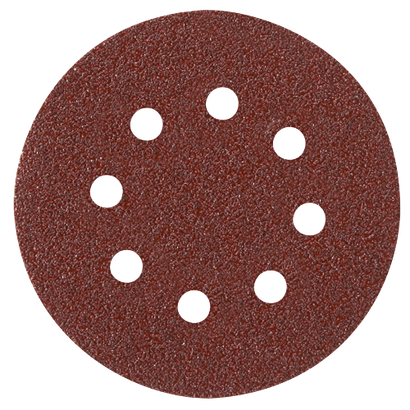 25 pieces 40 Grit 5 In. 8 Hole Hook-And-Loop Sanding Discs