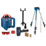 Bosch Professional GRL 800-20 HV laser level kit, laser detector LR30, tripod BT 152, and accessories including red glasses, target plate, and GP Alkaline batteries.