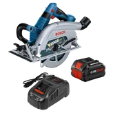 BOSCH 7 1/4" circular saw, with "EDGE" carbide blade, CORE18V 8Ah battery, and charger.