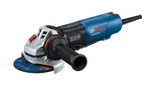 Bosch GWS14-50PBD angle grinder with "KICKBACK CONTROL", "DROP CONTROL", and "BRAKE SYSTEM" icons.