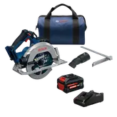 Dynamic Image of Bosch GKS18V-68-2B16X 18V Brushless 7-1/4 In. Circular Saw Kit on a white background.