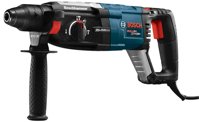Boschhammer BULLDOG XtremeMax rotary hammer with Vibration Control.