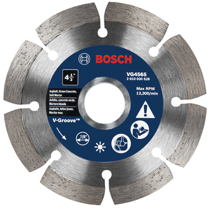 5 In. Segmented Rim V-Groove Diamond Blade for Soft Material