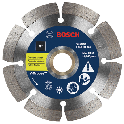 4 In. Segmented Rim V-Groove Diamond Blade for Universal Rough Cuts