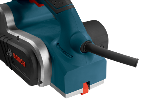 Bosch teal and black planer tool with red switch.