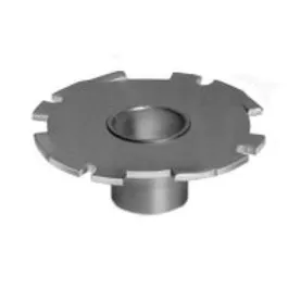 Case holding a circular cutting tool and a small cylindrical tool.