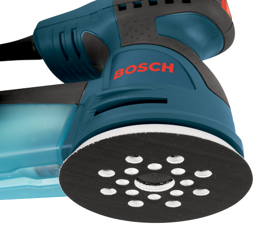 Bosch sander with black and blue housing.