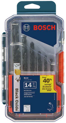 14 pc. Black Oxide Metal Drill Bit Set