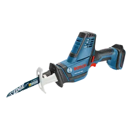 Bosch GSA18V-083 saw with "EDGE" blade and "Demolition Wood/Nails" detail.