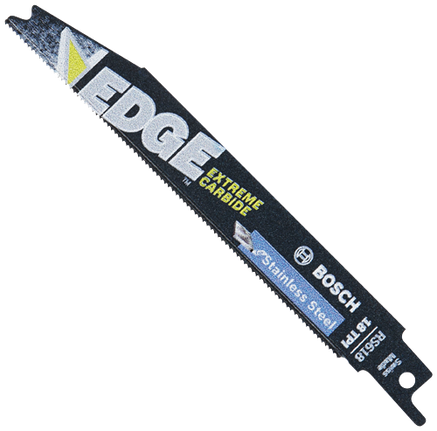 6 In. 18 TPI Carbide-Tooth Edge Reciprocating Saw Blade for Stainless Steel
