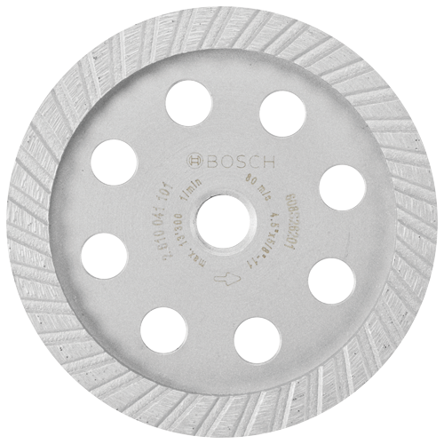 Bosch grinding wheel with 8 holes and visible text.