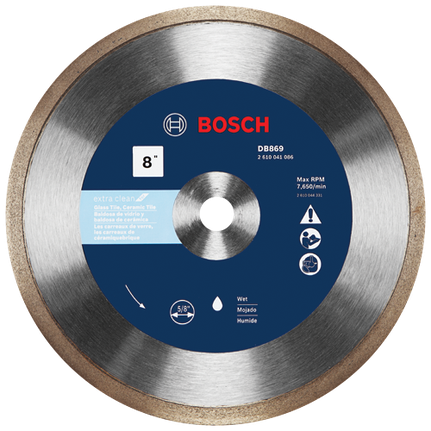 8 In. Rapido™ Premium Continuous Rim Diamond Blade for Glass Tile
