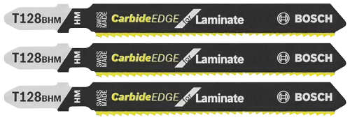 3 pc. 3-5/8 In. 14 TPI Carbide-Strip Special for Laminates T-Shank Jig Saw Blades
