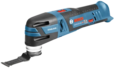 Bosch GOP12V-28 HD Starlock multi-tool with blade for wood and metal.