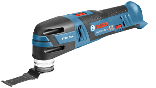Bosch GOP12V-28 HD Starlock multi-tool with blade for wood and metal.