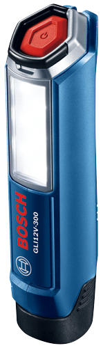BOSCH GLI12V-300 flashlight with an on/off button.