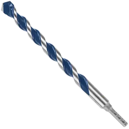 Blue and silver drill bit.
