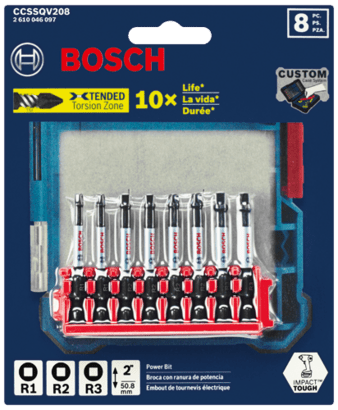 8 pc. Impact Tough™ Square 2 In. Power Bits with Clip for Custom Case System_CCSSQV208_PKG
