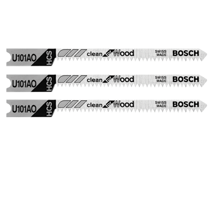 3 pieces 2-3/4 In. 20 TPI Clean for Wood U-Shank Jig Saw Blades