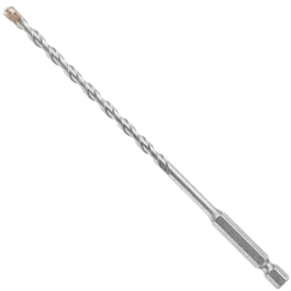 A metal drill bit on a white background.