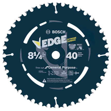 8-1/4 In. 40 Tooth Edge Circular Saw Blade for Fine Finish