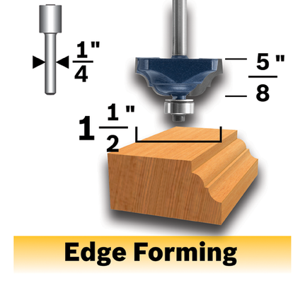 1-1/2 In. x 5/8 In. Carbide-Tipped Classical Router Bit