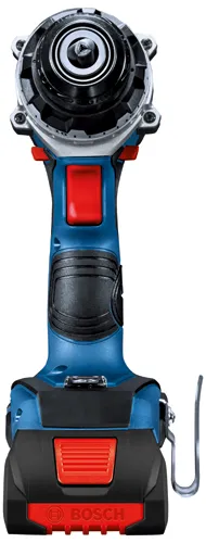 Bosch electric tool, blue and black with red accents and "BOSCH" logo.