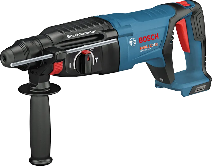 Bosch rotary hammer with "Boschhammer" text and "Bosch" logo