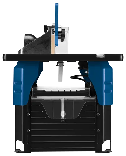 Blue and black woodworking machine.