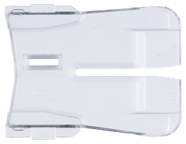 Bosch transparent plastic part with a slot in the center.