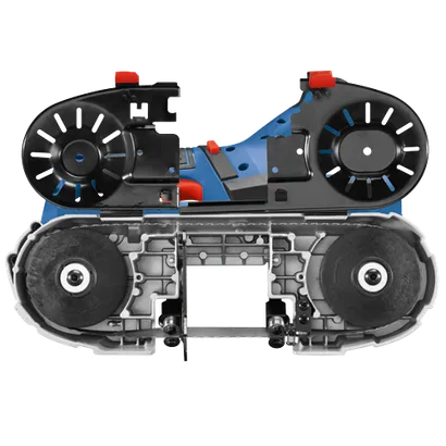 Bosch blue and black power tool with red accents.