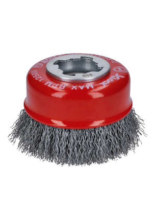3 In. Wheel Dia. X-LOCK Arbor Carbon Steel Crimped Wire Cup Brush
