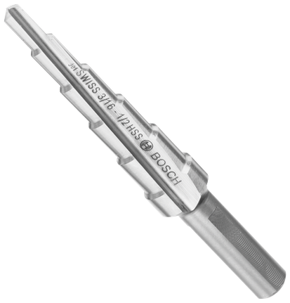 3/16 In. to 1/2 In. High-Speed Steel Turbo Step Drill Bit