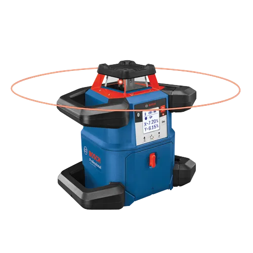 Bosch GRL4000-80CH, with X-7.20% and Y-6.15% displayed on screen.