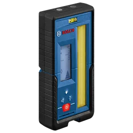 BOSCH level with "inch" display, a level bubble, and various control buttons. The display shows "3 7/8".