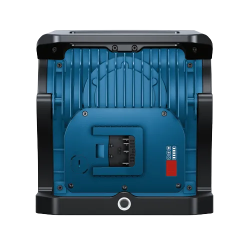 Bosch portable lamp with battery gauge and CR2032 marking.