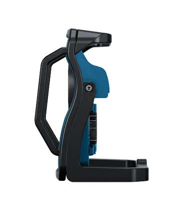 Black and blue tool with a handle and a base.