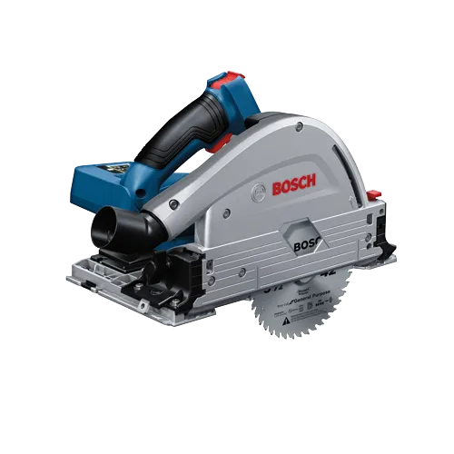 Bosch electric circular saw with "BOSCH" logo, "fine cut General Purpose" blade.
