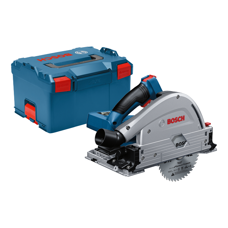 Bosch L-BOXX case and circular saw, with "BOSCH" visible text and "General Purpose" blade.