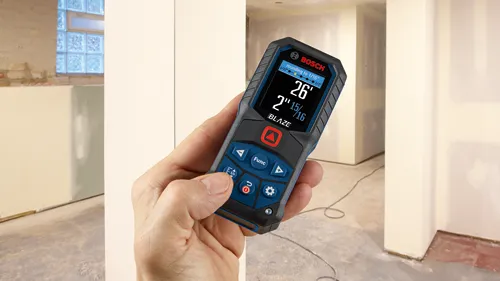 Bosch BLAZE laser measure, displaying 26', 2" 15/16.