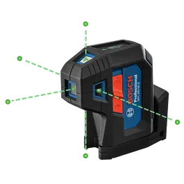 Bosch Professional GPL 100-50 G laser level with ON/OFF switch and green laser beams.
