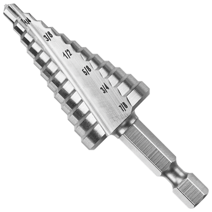 3/16 In. to 7/8 In. High-Speed Steel Turbo Impact Step Drill Bit