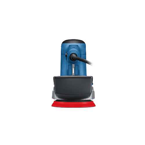 Bosch sander with blue, black, gray, and red parts.