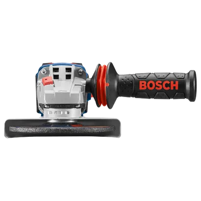Bosch angle grinder with the word "BOSCH" on the handle.