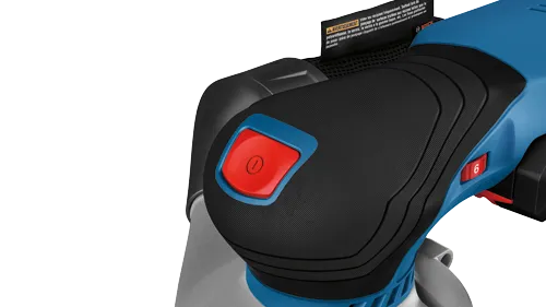 Bosch tool with red "6" and "A AVERTISSEMENT" text and a power button with an "I" inside.