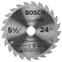 Bosch 5 1/2" circular saw blade, PRO524TS, with 24 Teeth, Max RPM 10,900 tr/min.