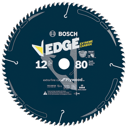 12 In. 80 Tooth Edge Circular Saw Blade for Finishing