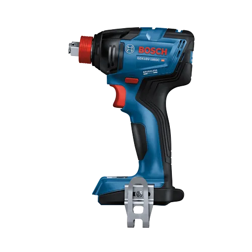 Bosch GDX18V-1860C HD, brushless motor, red trigger.